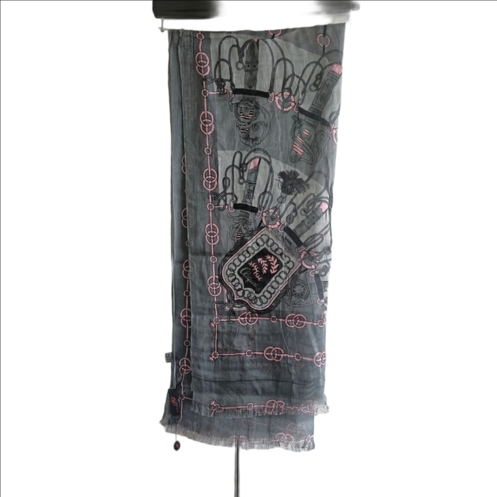 New Royal Crest Gray and Pink Scarf Hijab Shawl Wrap